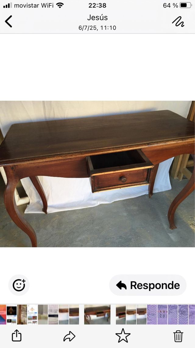 Mesa consola madera caoba