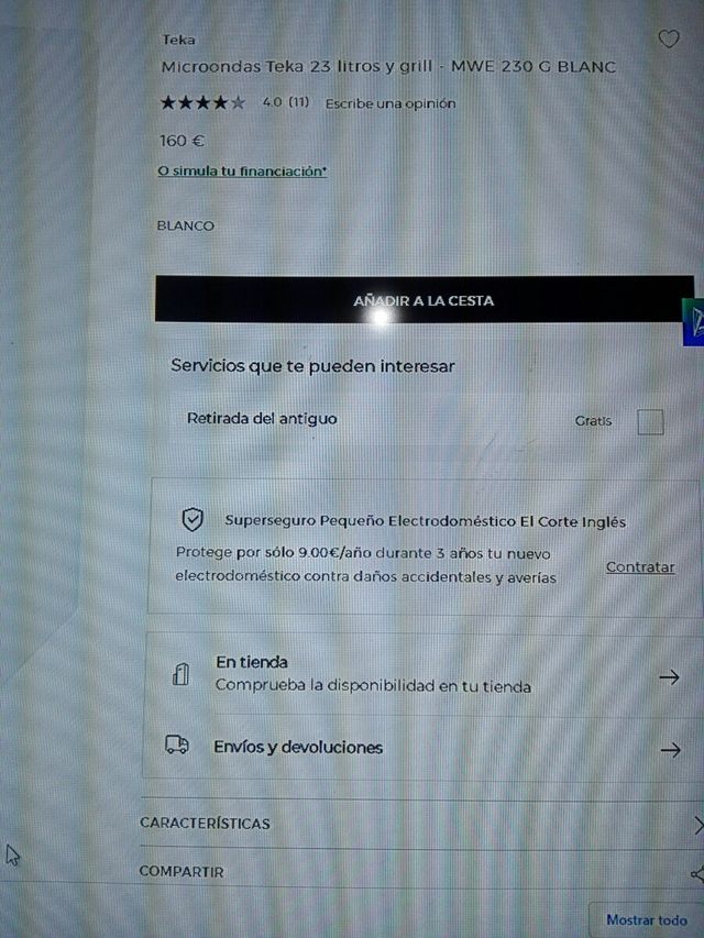 Microondas Teka MWE 230 G blanco