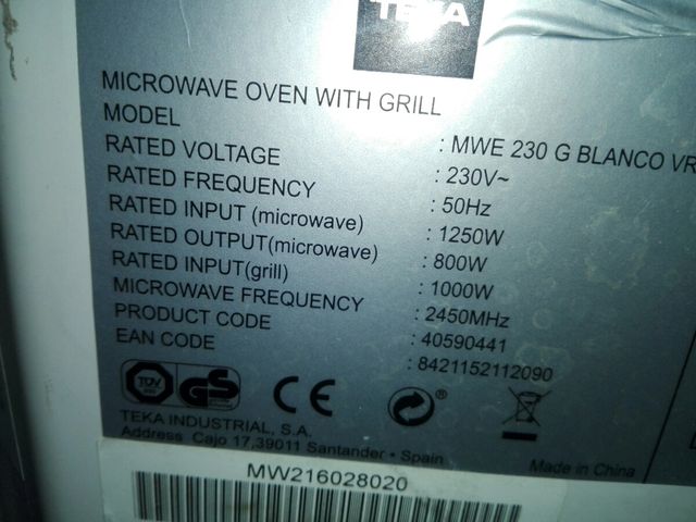 Microondas Teka MWE 230 G blanco