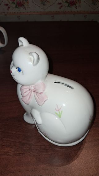 Gatto salvadanaio in ceramica vintage