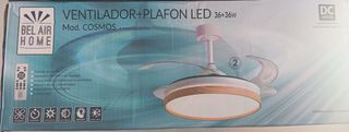 Ventilador techo LED madera blanco