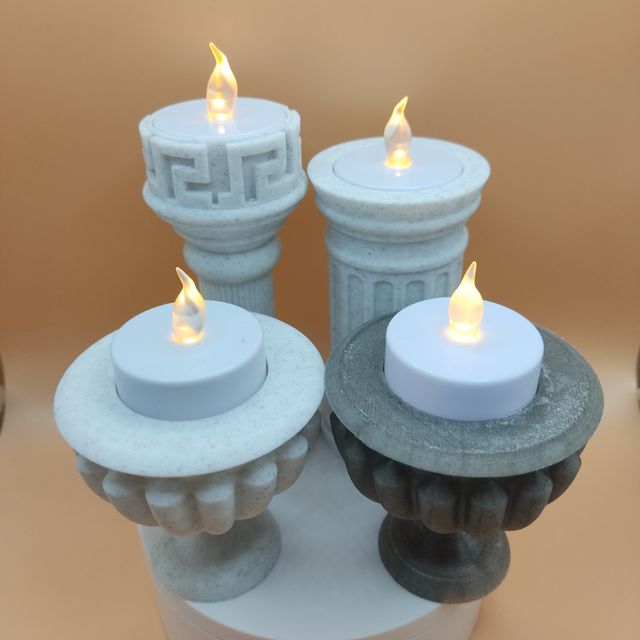 Coluna grega para vela artificial  (Incluída)