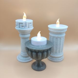 Coluna grega para vela artificial (Incluída)