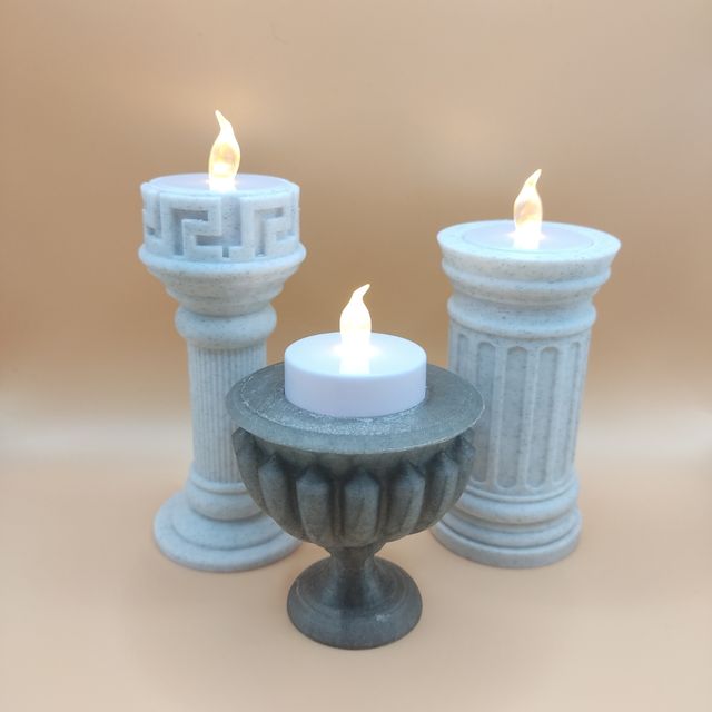 Coluna grega para vela artificial  (Incluída)