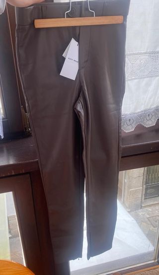 Pantalones cuero marrón Easy Wear - S
