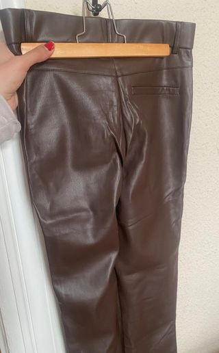 Pantalones cuero marrón Easy Wear - S