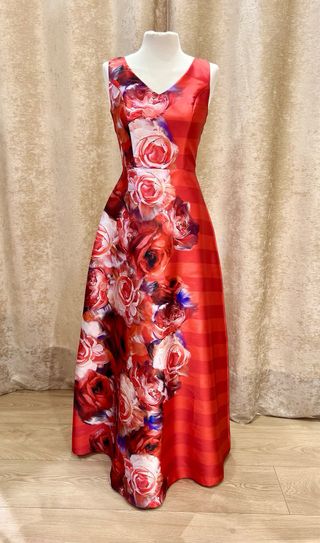 Vestido largo estampado flores