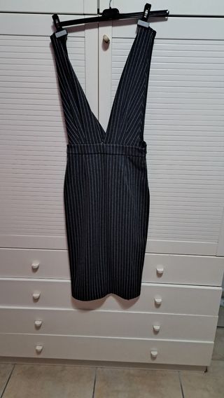 Vestito Eijki a righe - nero/grigio