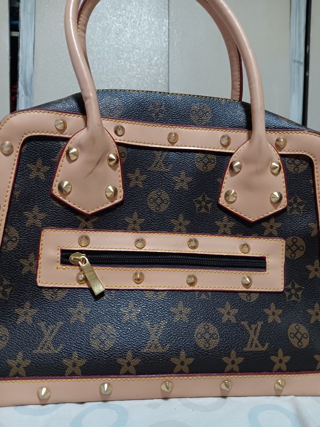 Bolso de mano marrón beige