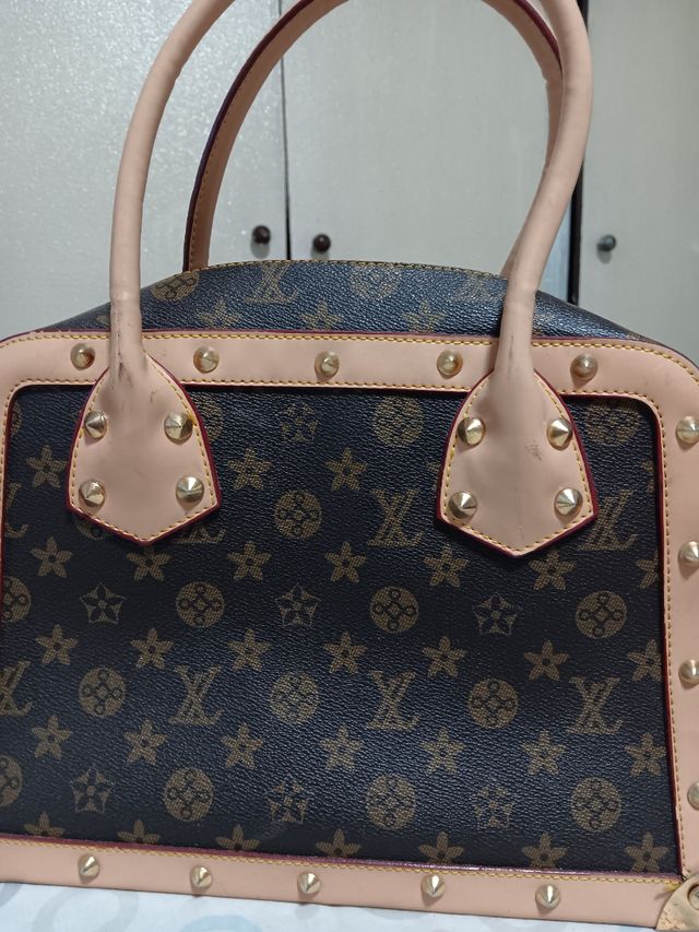 Bolso de mano marrón beige