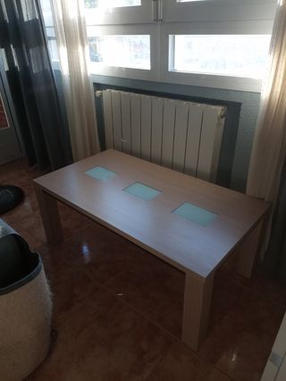 Mesa centro beige madera 