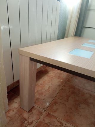Mesa centro beige madera 