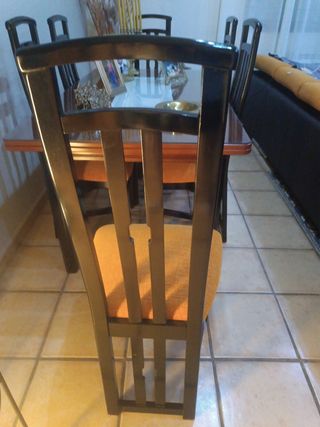 6 sillas comedor madera negra 