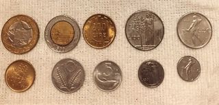 Lotto Lire Italiane: 10 banconote FDS + 10 monete