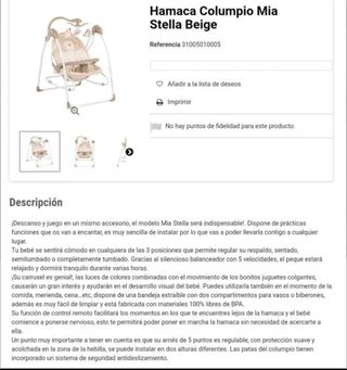 Hamaca bebé mecedora
