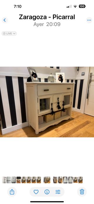 Mueble auxiliar blanco de madera