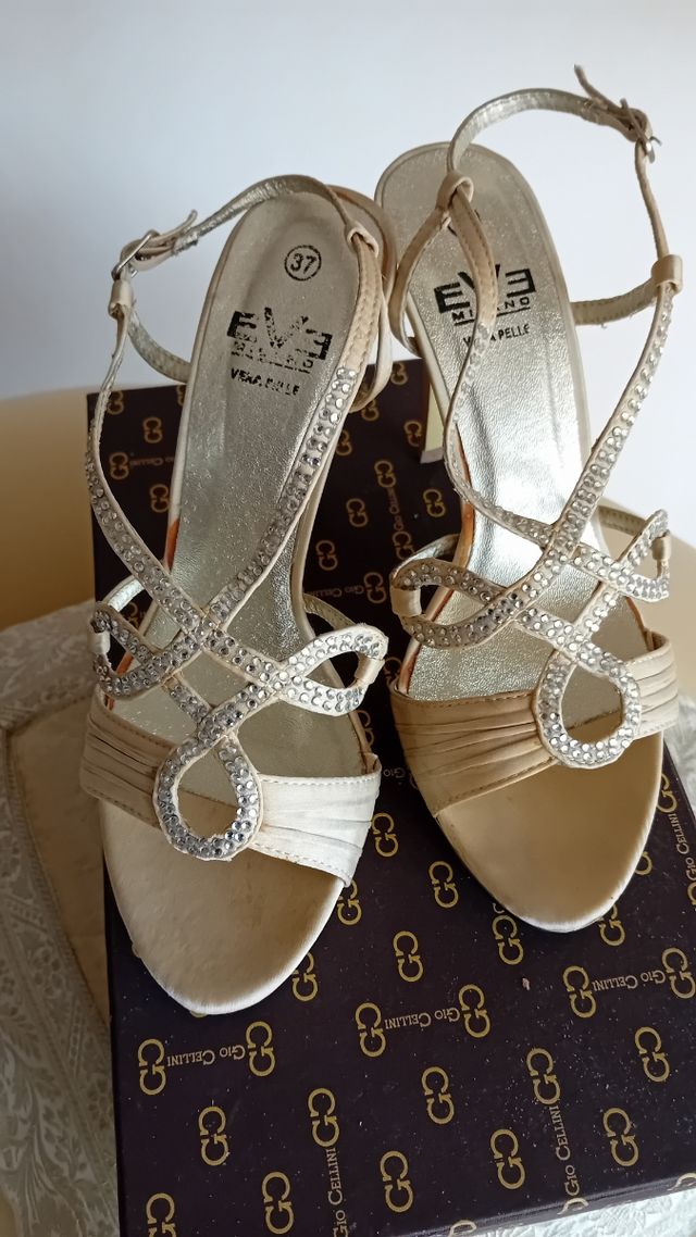 Sandali EV3 Milano beige 37 brillantini