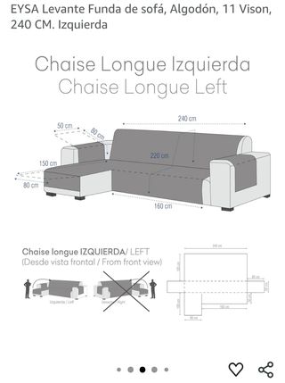 Funda chaise longue 240cm