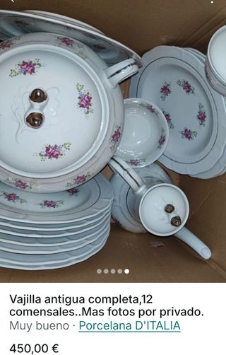 Vajilla porcelana.80 piezas,platos,café,ensala