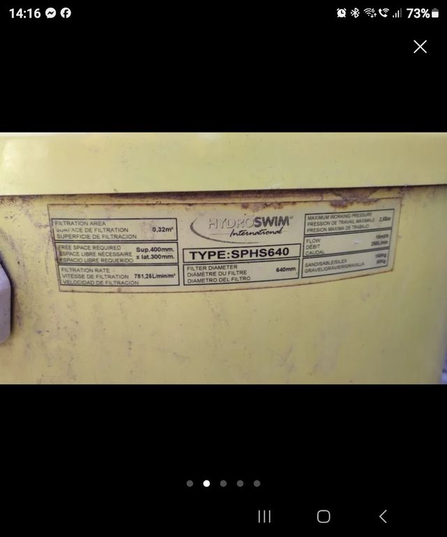 Filtro piscina 640 amarillo
