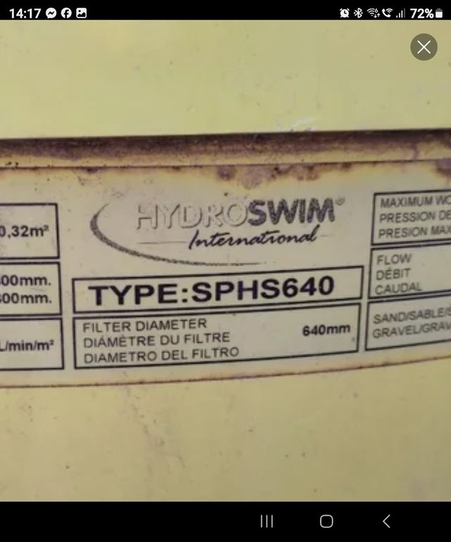 Filtro piscina 640 amarillo