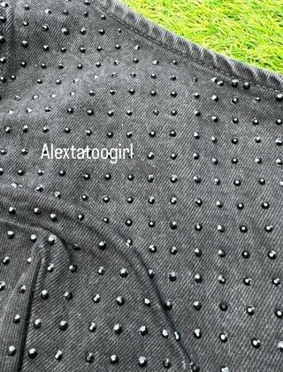 Top Zara pedreria negro XS