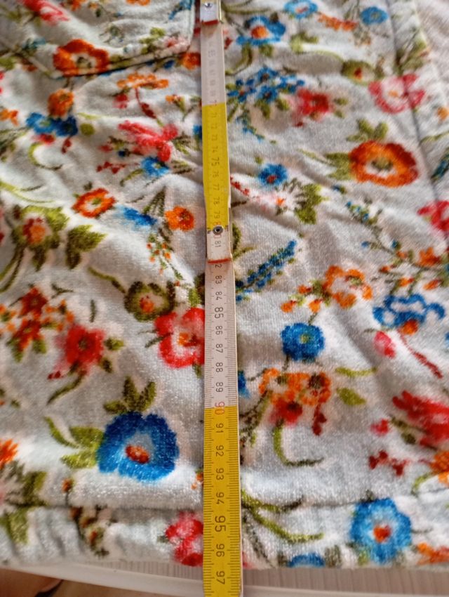 Accappatoio ciniglia vintage floreale