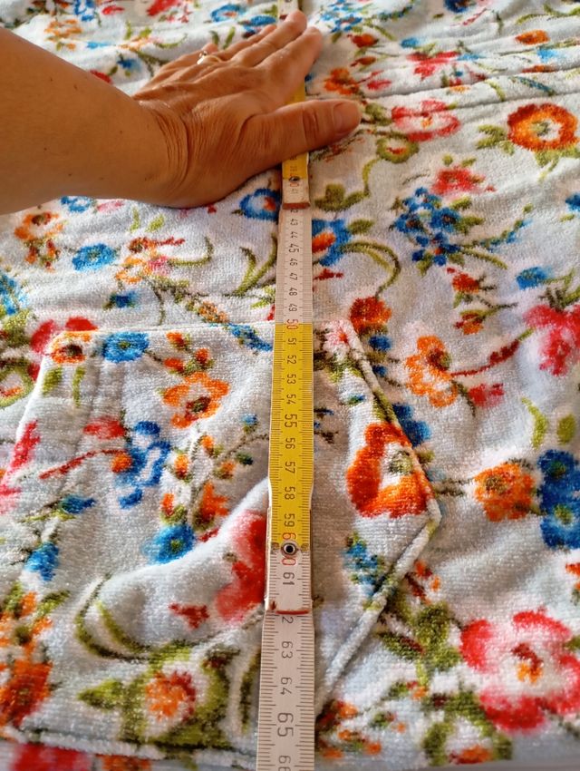 Accappatoio ciniglia vintage floreale