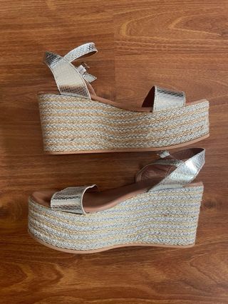 Sandalias Plataforma Plata