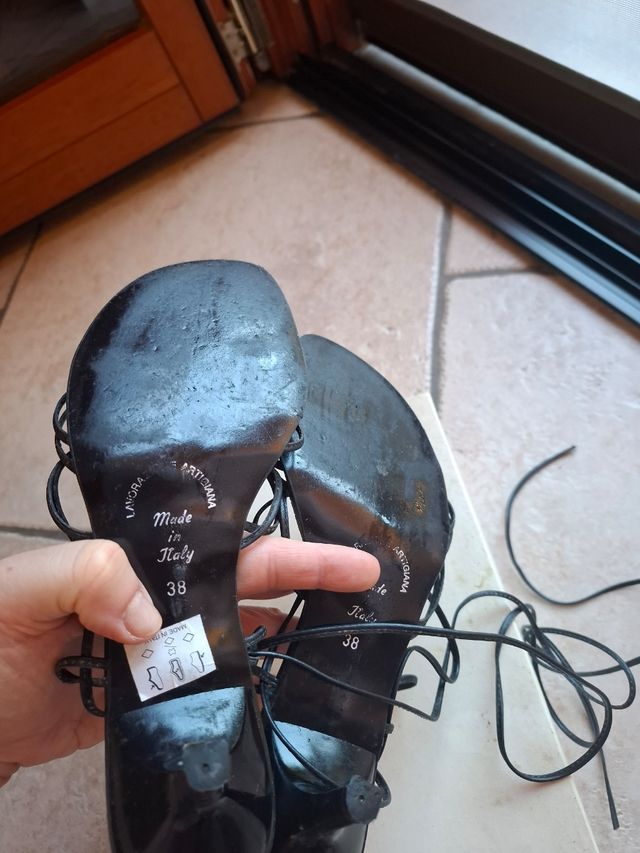 Sandali Foxs neri 38 - Pelle