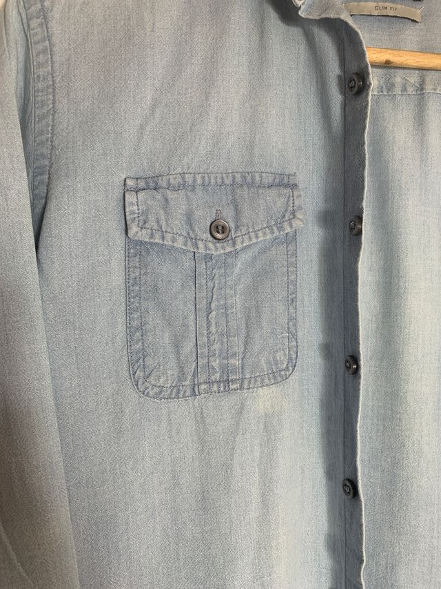 Camisa Mango azul claro talla XS