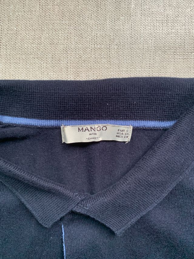 Polo Manga Corta Mango Azul - Talla S