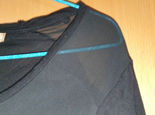 Blusa manga larga ombros transparentes Inside S