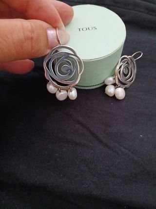 Pendientes Tous Rosa Plata modelo Rosa de Abril