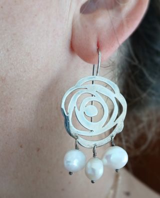 Pendientes Tous Rosa Plata modelo Rosa de Abril