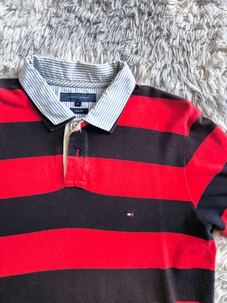 Polo Tommy Hilfiger rayas rojas XL