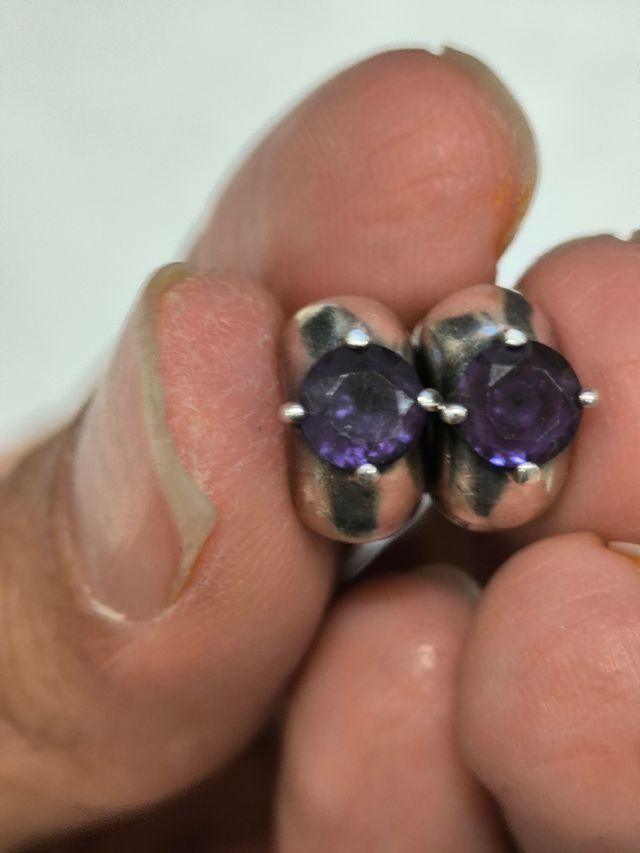 2 Charms Pandora Morados Plata