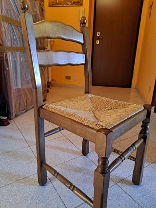 6 Sedie legno paglia - Rustiche
