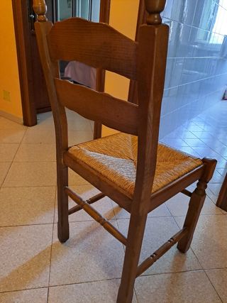 6 Sedie legno paglia - Rustiche