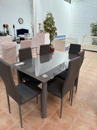 Mesa Comedor Cristal 6 Sillas