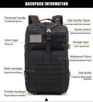 Mochila táctica militar - Multicolor