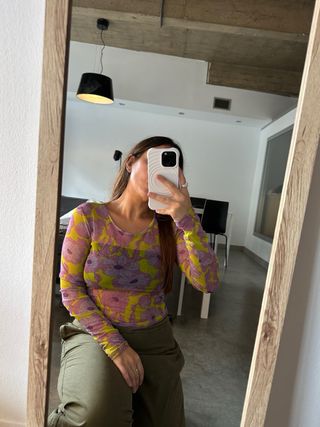 Top Flores Transparente