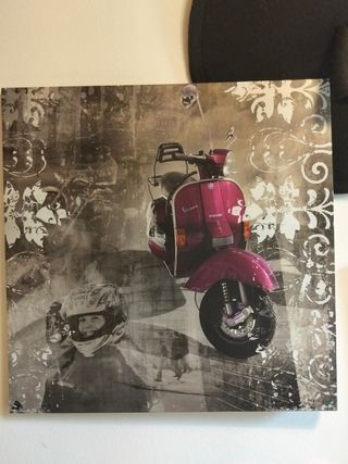 Cuadro Vespa - Scooter morado