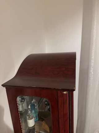Vitrina antigua de madera y cristal