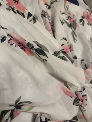 Vestido estampado naranja y rosa