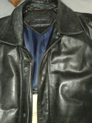 Chaqueta cuero Tommy Hilfiger negra