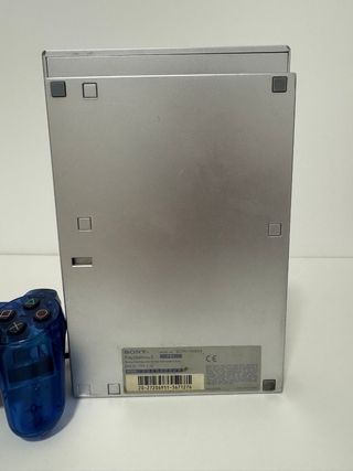 PS2 Slim plata (PlayStation 2) + mando azul