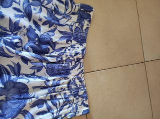 Pantaloni larghi H&M fiori blu