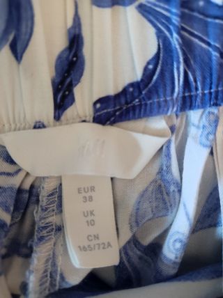 Pantaloni larghi H&M fiori blu