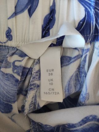 Pantaloni larghi H&M fiori blu
